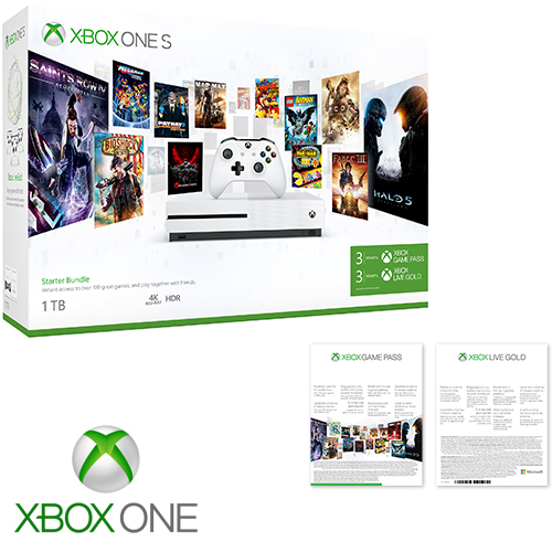 קונסולה Microsoft Xbox One S 1TB הכוללת קוד Game Pass לשלושה חודשים אחריות +3 חודשי LIVE היבואן הרשמי