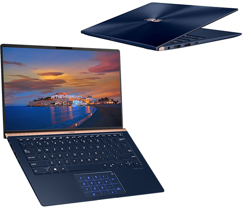 מחשב נייד "14 Asus ZenBook 14 UX433FA-A5134T i7-8565U בצבע כחול, כונן 512GB SSD זכרון 8GB, ומ. גרפי Intel 620
