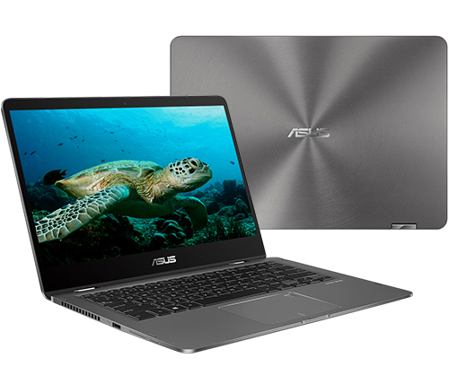 מחשב נייד "14 Asus ZenBook Flip UX461FN-E1022T i7-8565U בצבע אפור, כונן 512GB SSD, זכרון 16GB ומ. גרפי NVIDIA MX150
