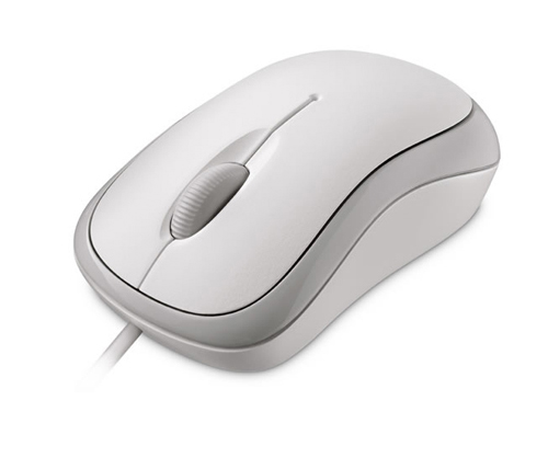 עכבר חוטי Microsoft Retail Basic Optical Mouse בצבע לבן