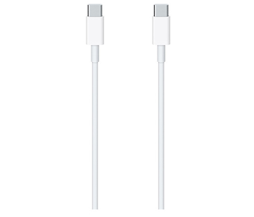 כבל טעינה USB Type-C זכר ל-USB Type-C זכר Apple באורך כ- 2 מטר בצבע לבן