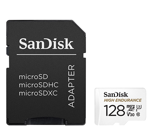 כרטיס זכרון SanDisk High Endurance microSDXC SDSQQNR-128G כולל מתאם SD - בנפח 128GB