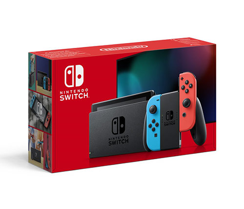 קונסולת משחק Nintendo Switch 32GB V2 עם שלטי Neon כחול ואדום - שנתיים אחריות ע''י היבואן הרשמי