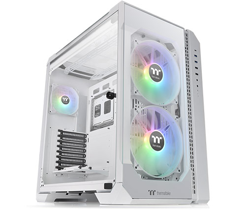 מארז מחשב Thermaltake View 51 Tempered Glass Snow ARGB Edition בצבע לבן כולל חלון