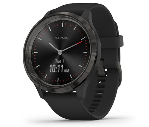 שעון חכם Garmin Vivomove 3 בצבע מתכת רצועה שחורה אחריות היבואן הרשמי