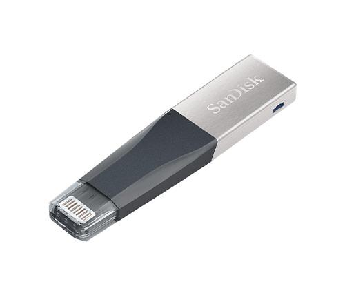 זכרון נייד למכשירי אפל SanDisk iXpand Mini Flash Drive SDIX40N-128G USB 3.0 / Lightning - בנפח 128GB