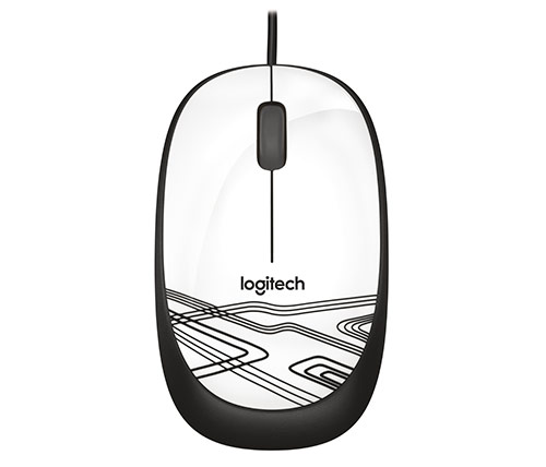עכבר Logitech Corded Optical M105 Retail בצבע לבן ושחור