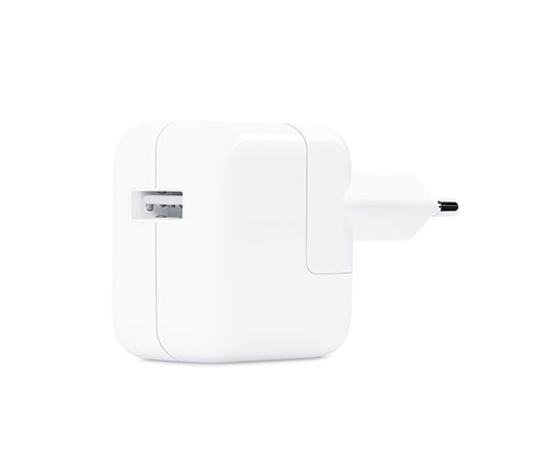 מטען קיר Apple הכולל חיבור USB-A הספק עד כ- 12W ללא כבל