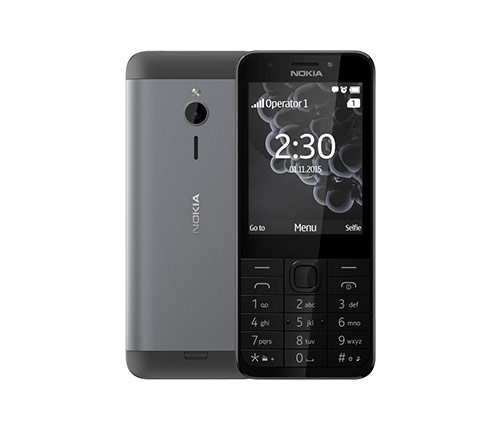 טלפון סלולרי Dual SIM Nokia 230 בצבע אפור כהה - שנה אחריות היבואן הרשמי