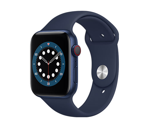שעון חכם אפל Apple Watch Series 6 GPS + Cellular 44mm בצבע Blue Aluminum Case עם רצועת ספורט כחולה