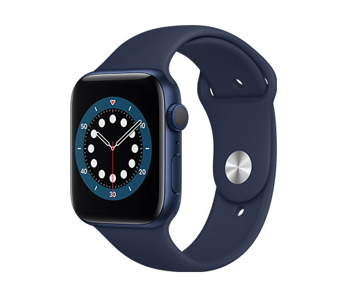 שעון חכם אפל Apple Watch Series 6 GPS 44mm בצבע Blue Aluminum Case עם רצועת ספורט כחולה