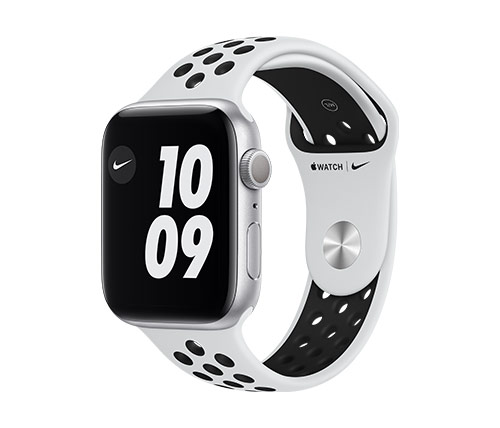 שעון חכם אפל Apple Watch Nike Series 6 GPS 44mm בצבע Silver Aluminium Case עם רצועת ספורט Pure Platinum / Black