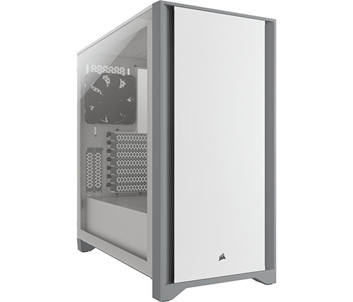 מארז מחשב Corsair 4000D Tempered Glass בצבע לבן