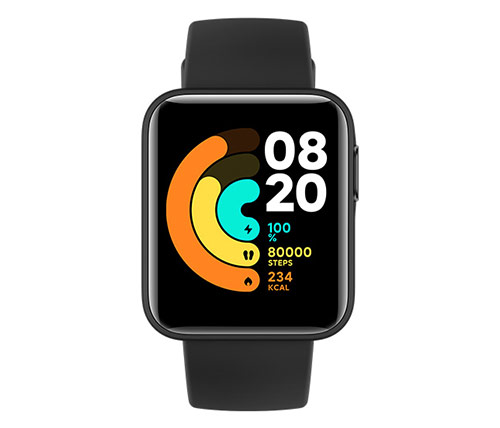 שעון חכם Xiaomi Mi Watch Lite בצבע שחור עם רצועה שחורה אחריות היבואן הרשמי