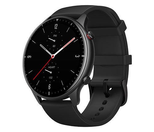 שעון Amazfit GTR 2 46.4mm בצבע שחור עם רצועת ספורט שחורה אחריות היבואן הרשמי ח.י