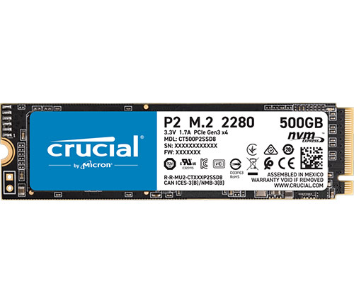 כונן Crucial P2 500GB PCIe M.2 2280 SSD