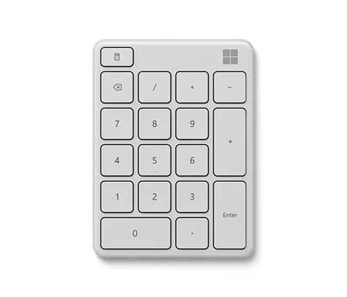 מקלדת נומרית Microsoft Number Pad Bluetooth בצבע לבן