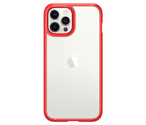 כיסוי לטלפון Spigen Ultra Hybrid iPhone 12/12 Pro בצבע אדום ושקוף