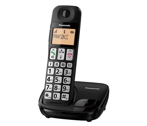 טלפון אלחוטי Panasonic KX-TGE110 בצבע שחור