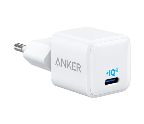 מטען קיר Anker הכולל חיבור USB-C הספק עד כ- 20W ללא כבל