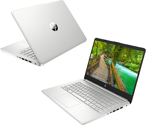מחשב נייד "14 HP Laptop 14S-DQ2000NJ 308F3EA i3-1115G4 בצבע כסוף, כונן 256GB SSD, זכרון 8GB ומ.גרפי Intel UHD Graphics