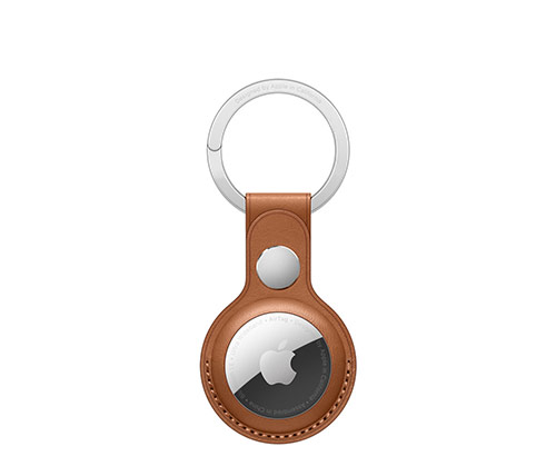 מחזיק מפתחות לאייר טאג Apple AirTag Leather Key Ring - בצבע חום