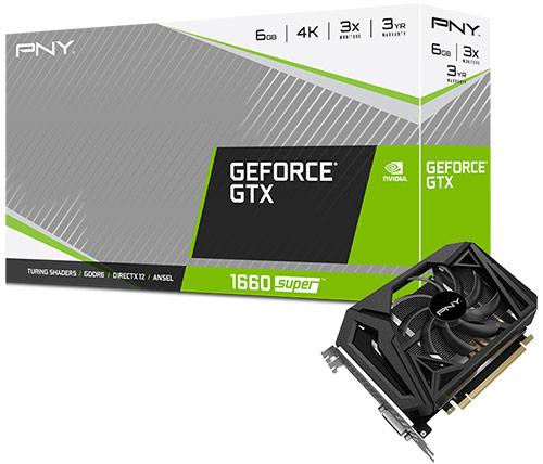 כרטיס מסך PNY GeForce GTX 1660 Super 6GB GDDR6 Single Fan