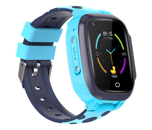 שעון חכם לילדים עם סים מובנה זמני KidiWatch KidiSuper 4G בצבע כחול אחריות היבואן הרשמי