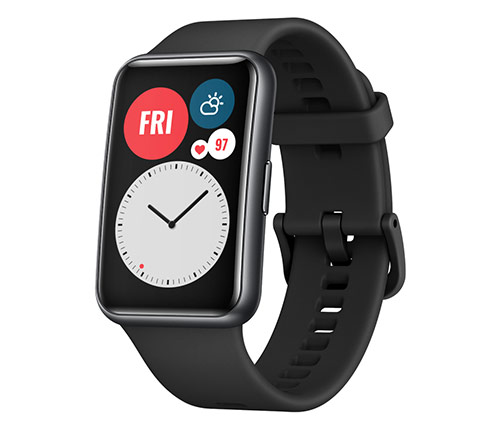 שעון חכם Huawei Watch Fit בצבע שחור עם רצועה שחורה אחריות היבואן הרשמי