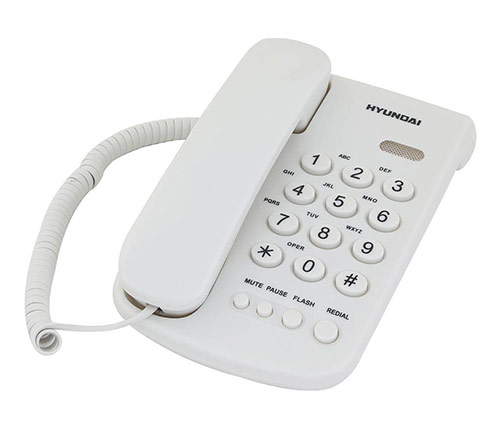 טלפון חוטי Hyundai HDT-2400W בצבע לבן