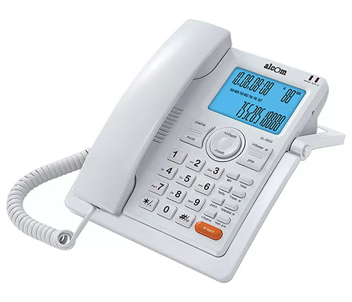 טלפון חוטי הכולל דיבורית Alcom GCE-5933 בצבע לבן