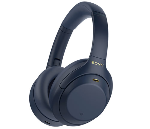 אוזניות אלחוטיות Sony WH-1000XM4 עם מיקרופון Bluetooth בצבע כחול