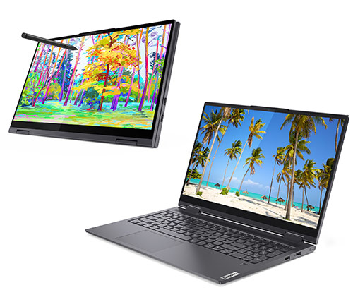 מחשב נייד עם מסך מגע "15.6 Lenovo Yoga 7 82BJ0040IV i5-1135G7 כונן 256GB SSD זכרון 8GB ומ.גרפי Intel Iris Xe Graphics