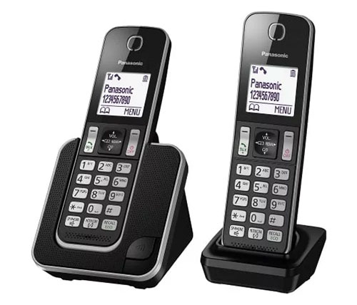 טלפון אלחוטי ושלוחה Panasonic KX-TGD312 בצבע שחור