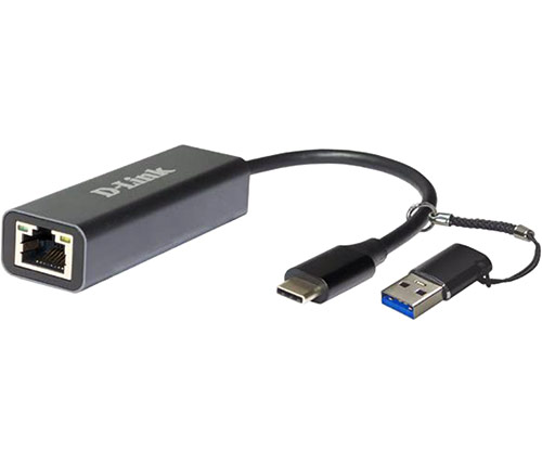 מתאם רשת D-Link DUB-2315 USB Type C to 2.5 Gigabit Ethernet כולל מתאם מחיבור USB Type C לחיבור USB-A 
