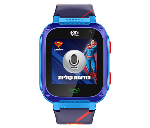 שעון חכם לילדים עם סים מובנה Kidiwatch Kidi Friends בצבע כחול Superman