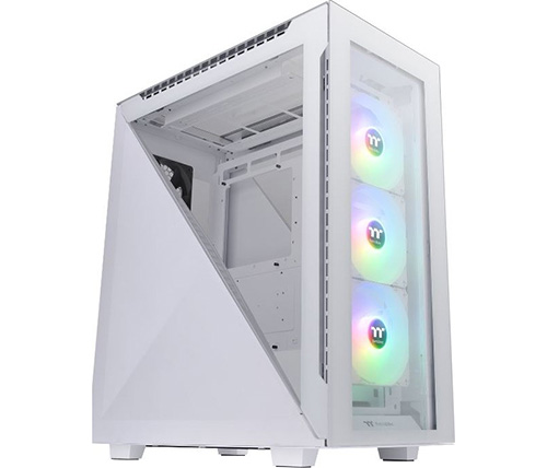 מארז מחשב Thermaltake Divider 500 TG Snow ARGB בצבע לבן כולל חלון צד