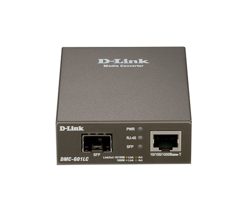 ממיר ומתאם אופטי לסיבים D-Link DMC-G01LC Gigabit Ethernet to SFP Media Converter
