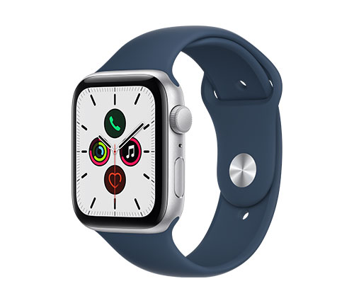 שעון חכם אפל Apple Watch SE GPS 44mm בצבע Silver Aluminium Case עם רצועת Abyss Blue Sport Band