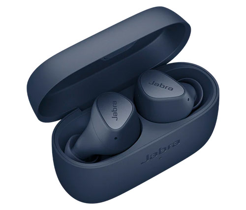 אוזניות אלחוטיות Jabra Elite 3 Bluetooth בצבע כחול עם מיקרופון הכוללות כיסוי טעינה