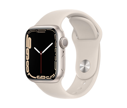 שעון חכם אפל Apple Watch Series 7 GPS + Cellular 41mm בצבע Starlight Aluminium Case עם Starlight Sport Band
