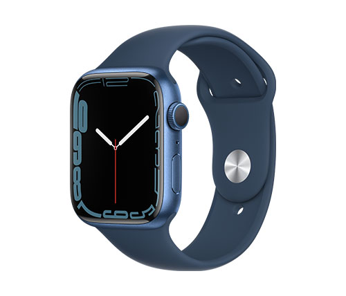 שעון חכם אפל Apple Watch Series 7 GPS 41mm בצבע Blue Aluminium Case עם Abyss Blue Sport Band