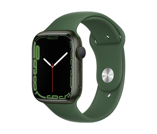 שעון חכם אפל Apple Watch Series 7 GPS 45mm בצבע Green Aluminium Case עם Clover Sport Band