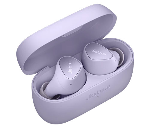 אוזניות אלחוטיות Jabra Elite 3 Bluetooth בצבע סגול עם מיקרופון הכוללות כיסוי טעינה