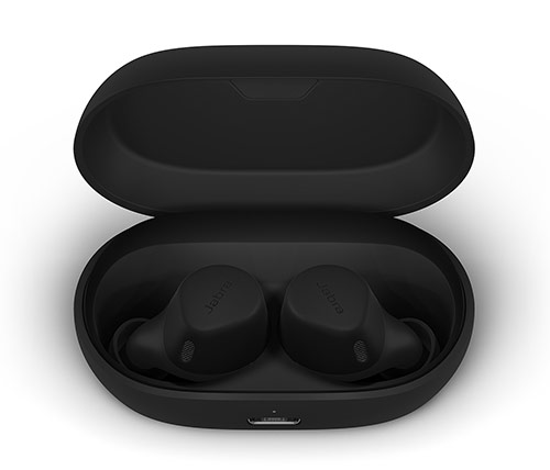 אוזניות אלחוטיות Jabra Elite 7 Active Bluetooth עם מיקרופון בצבע שחור הכוללות כיסוי טעינה