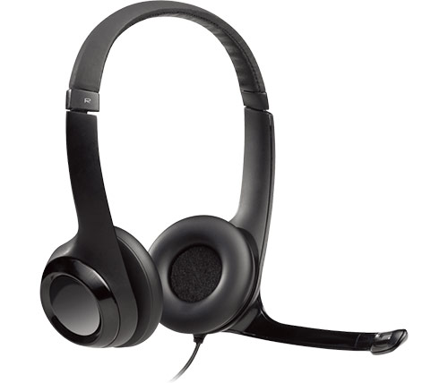אוזניות Logitech H390 USB Headset עם מיקרופון בצבע שחור