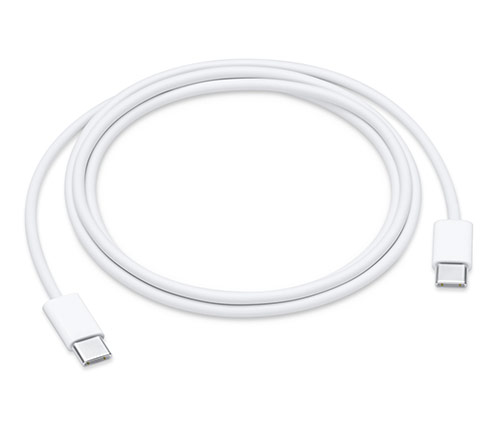 כבל טעינה USB Type-C זכר ל-USB Type-C זכר Apple באורך כ- 1 מטר בצבע לבן