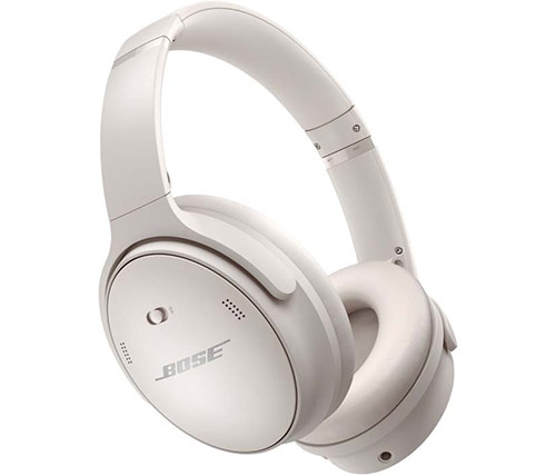 אוזניות אלחוטיות Bose QuietComfort 45 headphones עם מיקרופון Bluetooth בצבע לבן