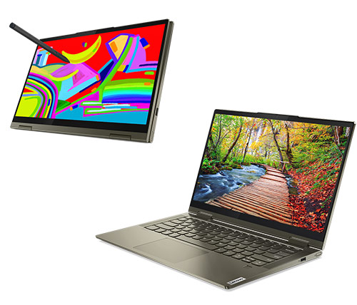 מחשב נייד עם מסך מגע "14 Lenovo Yoga 7 82BH00K0IV i7-1165G7 כונן 512GB SSD זכרון 16GB ומ.גרפי Intel Iris Xe Graphics