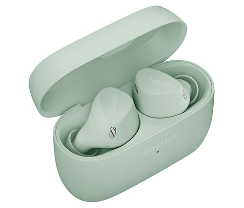 אוזניות אלחוטיות Jabra Elite 4 Active Bluetooth עם מיקרופון בצבע ירוק הכוללות כיסוי טעינה